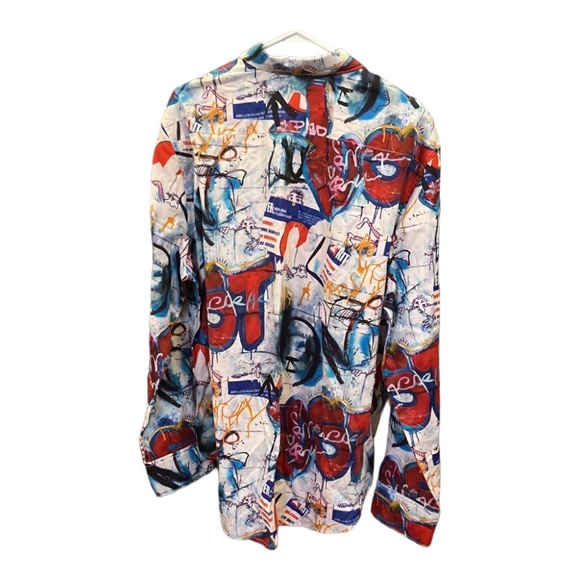 ROBERT GRAHAM Pichacao Graffiti Print Part Embroidered Sports Shirt LS 2x - Picture 16 of 16